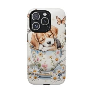 Cute Dog Floral Tough Magnetic iPhone Case for Pet Lovers